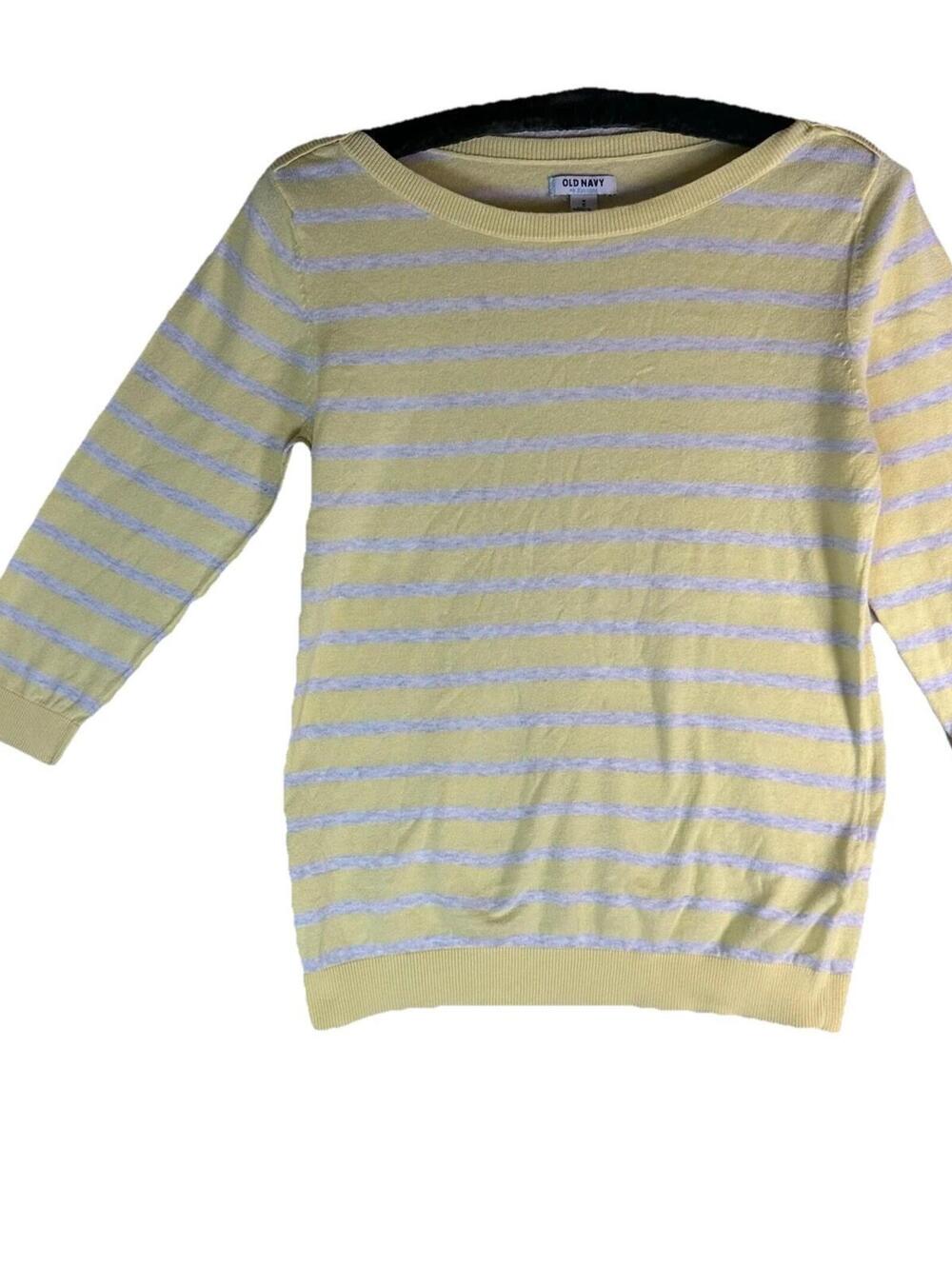 Old Navy 100% cotton pullover Striped Coastal Casual sweater 1/2 Sleeve Sz M